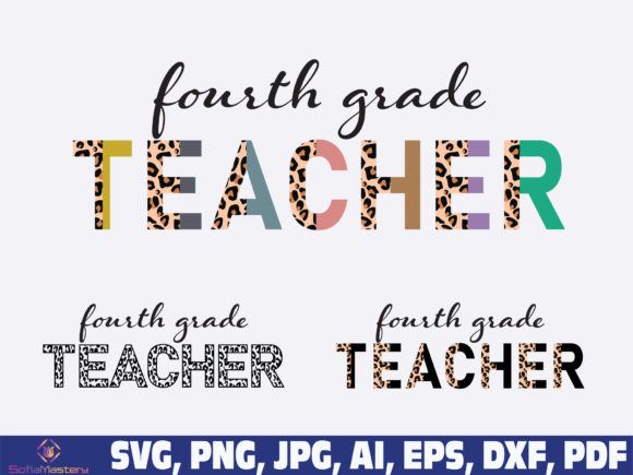 Fourth Grade Teacher Half Leopard Graphics for Creative Publishing