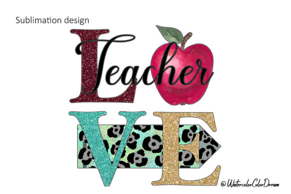 Love Teacher Apple Sublimation PNG: A Versatile Graphic Design Asset for Crafts and Blogs
