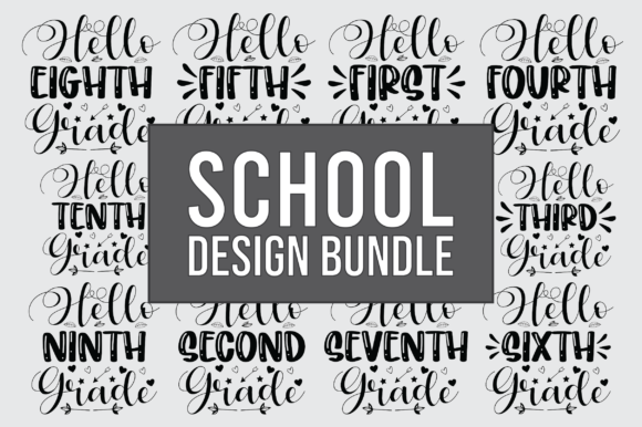School T-Shirt Design Bundle: A Versatile Graphics Asset for Crafts and Merch Projects